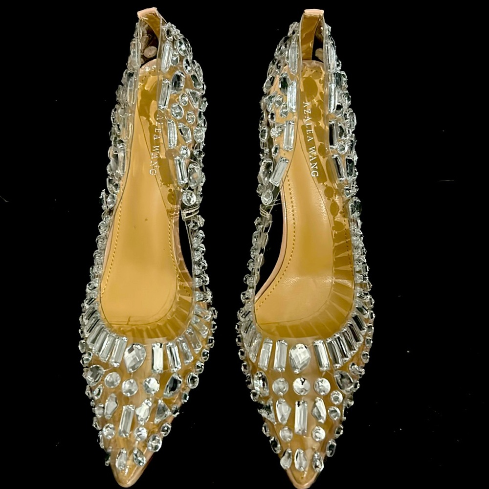 Lucite rhinestone Azalea Wang heels
